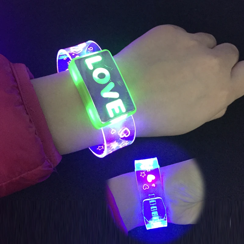 

6pcs Costume Leds Gafas Led Flashing Wrist Band Luminous Hand Ring Led Bracelet Christmas Party Accessories Birthday Gifts