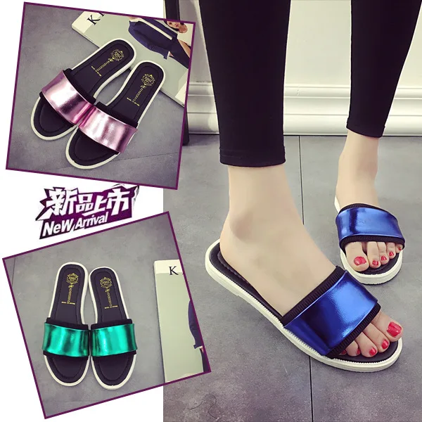 Новый Летний Бренд Тапочки Дизайн Женщины Вьетнамки Шаблон PU Заклепки Сандалии