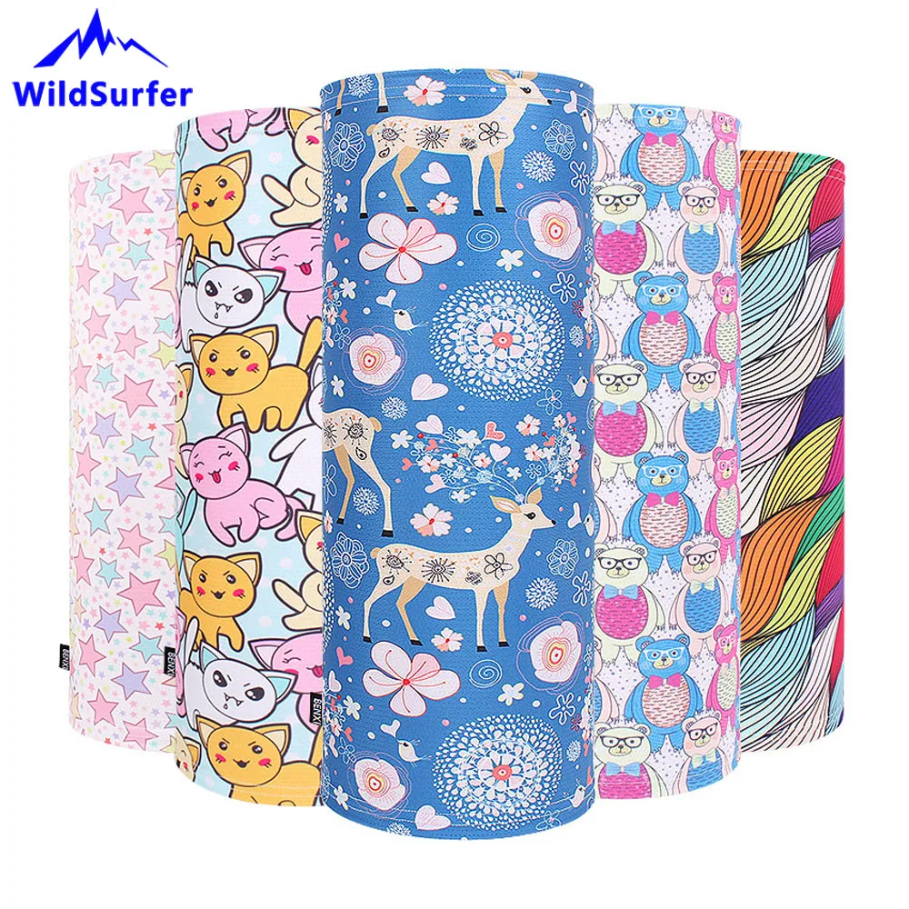 

Cartoon Scarves Children Cycling Face Mask hood Ski Bandana headband Anti-UV Bike Ski Half Face Mask Breathable Seamless Scarf