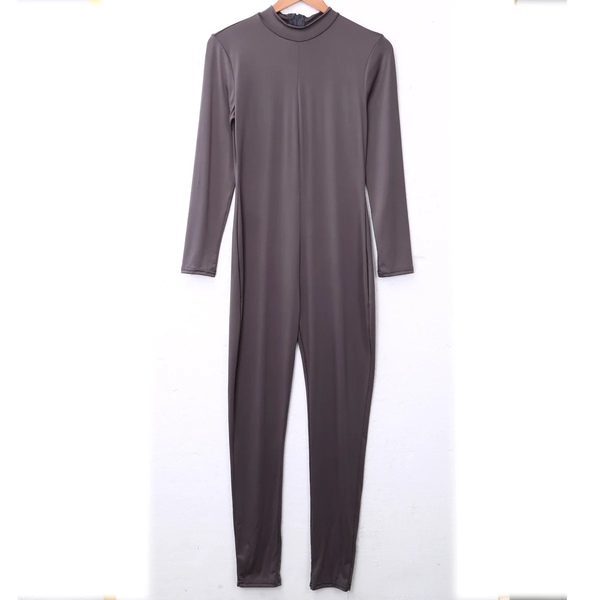 

Casual Women Party Club Long Sleeve Turtleneck Bodycon Zipper Romper Jumpsuit Stretch Body Suit One Piece Clothes Long Trousers