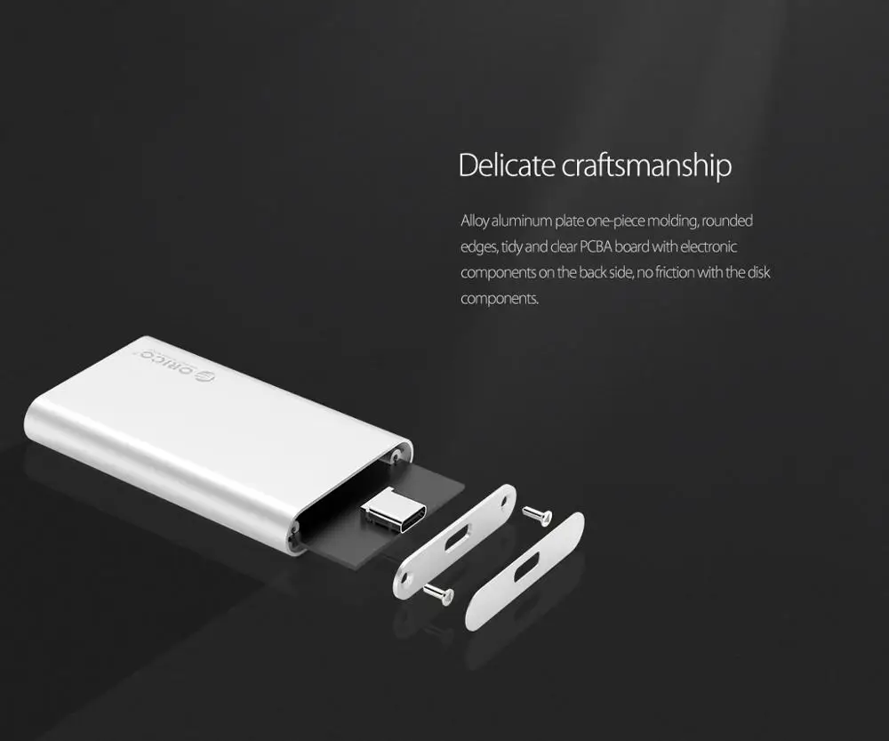 ORICO type-C Мини mSATA SSD корпус алюминиевый 5 Гбит/с высокоскоростной HDD чехол для Laotop Настольный для Windows/Linux/Mac винт крепления