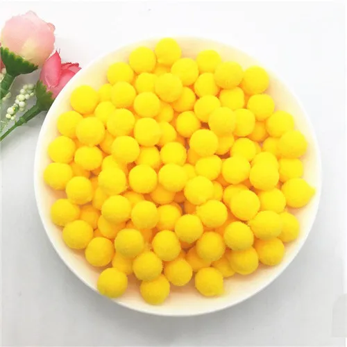 29 Dark yellow Pompones 10/15/2025 мм пышная Нижняя Pom Poms помпонами ручной работы для детей игрушки DIY материал изделия швейного Ремесла поставок 100 шт - Цвет: 29 Dark yellow