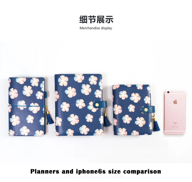 Dokibook, Lovedoki A5 A6 планировщик ноутбук Органайзер DIY милый повестки дня kawaii синие цветы канцелярских принадлежностей
