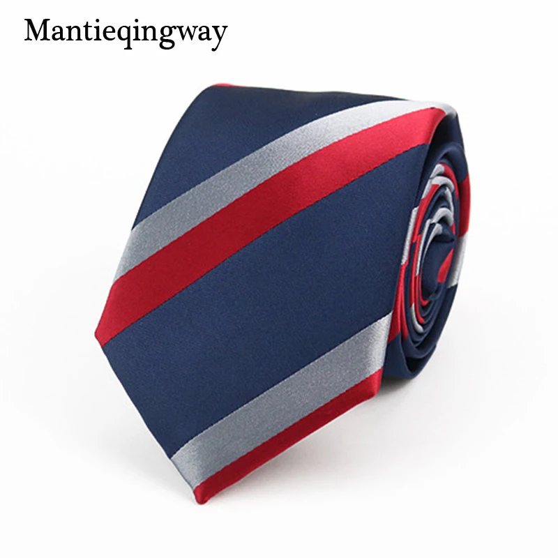 Мужской галстук Mantieqingway 7 см официальный деловой тонкий свадебный в полоску для