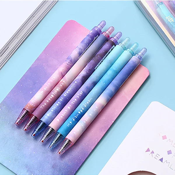 6 шт./компл. новинка гелевые ручки с ночной звездой скоростной сухой костюм