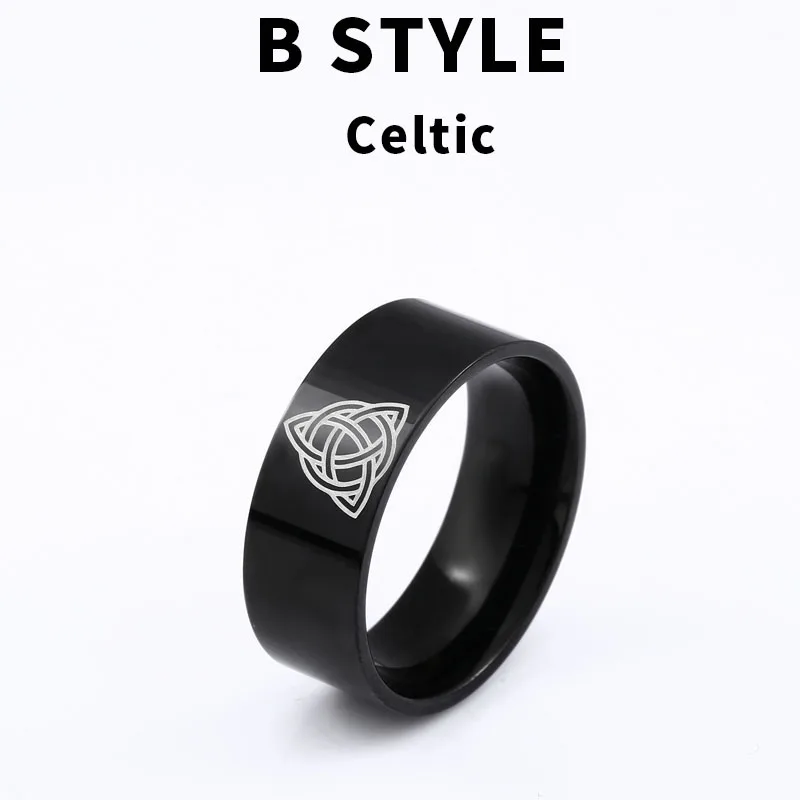 B-black colour-8MM Байер 316L Нержавеющая сталь панк модный стиль черный/золотой/синий цвет норвежский викинг кольцо для мужчин Свадебный амулет Odin Винтажные Украшения - Цвет основного камня: B-black colour-8MM