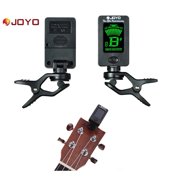 JOYO JT-01 вращающийся на 360 градусов чувствительный Мини цифровой ЖК-тюнер с зажимом для гитары, бас-скрипки, укулеле, гитарные аксессуары