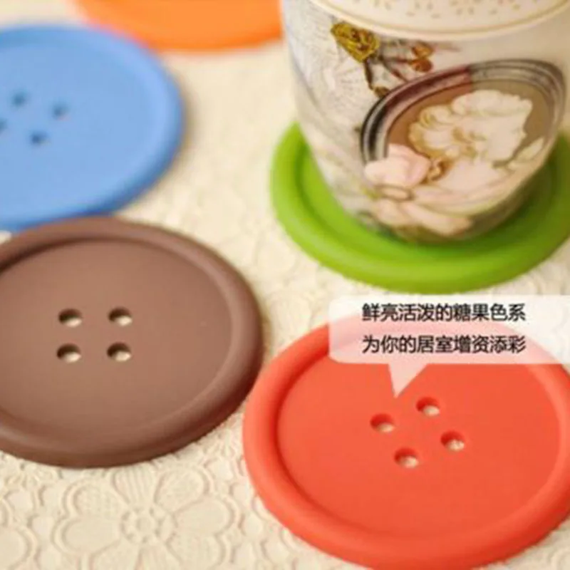 Силиконовый коврик для чашки милый красочный держатель подставки под стакану