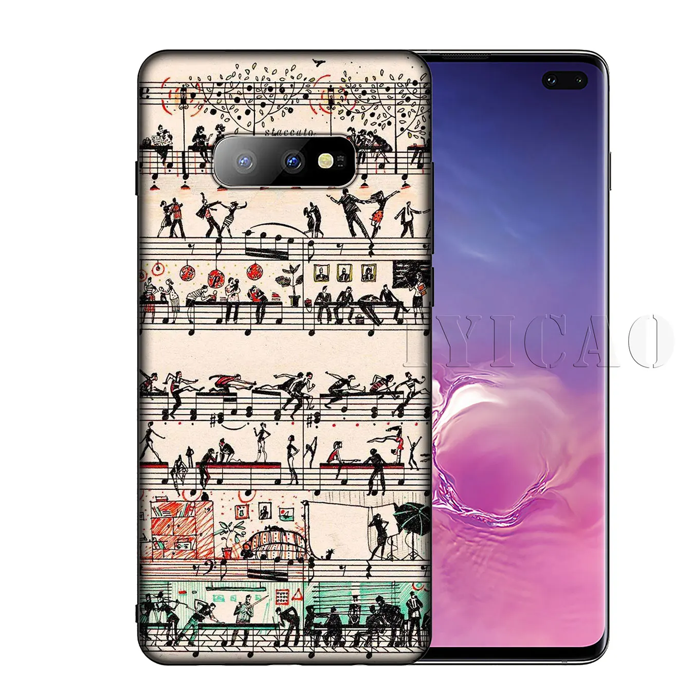 IYICAO Мягкий силиконовый чехол для телефона Samsung Galaxy S10 S9 S8 Plus S6 S7 Edge S10e E черный |