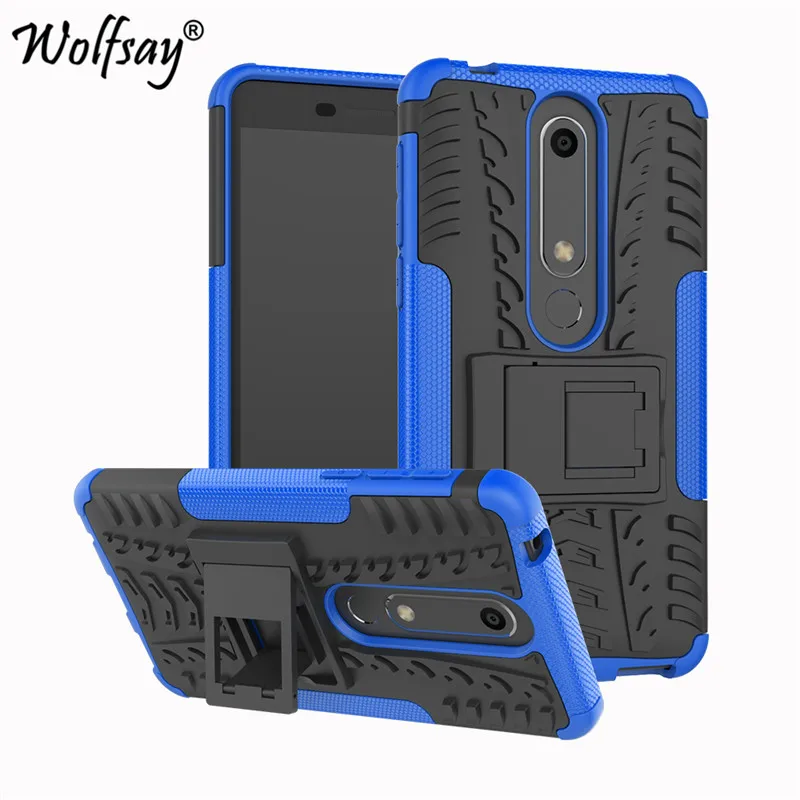 Чехол Wolfsay для Nokia 6 1 2018 чехол из мягкой резины и пластика Kickstand Fundas TA 1043|Бамперы| |
