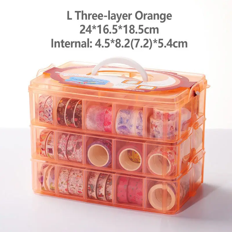 L Orange Многофункциональный съемный ящик васи ленты для DIY Скрапбукинг хранения коробки Органайзер офис пуля журнал поставок S602 - Цвет: L Orange