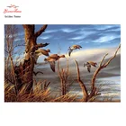 Набор для вышивки Golden Panno, сделай сам, DMC 11CT 14CT, Набор для вышивки крестиком в виде диких гусиных животных, украшение для стен 08