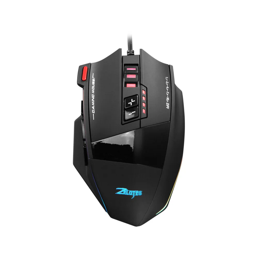 Zelotes C13 игровая мышь 7000 dpi 13 программируемых кнопок RGB светодиодный светильник мыши