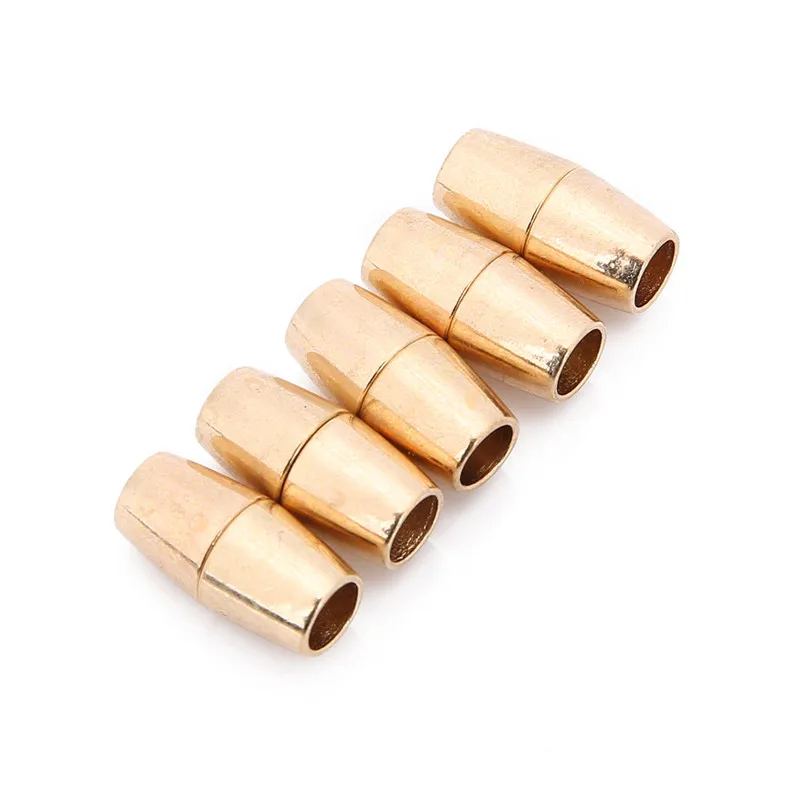 Sauvoo 5 pieces/lot Copper Strong Magnetic Clasp Gold KC Gunblack 5mm Round Leather Cord Connector for DIY Jewelry Making | Украшения и