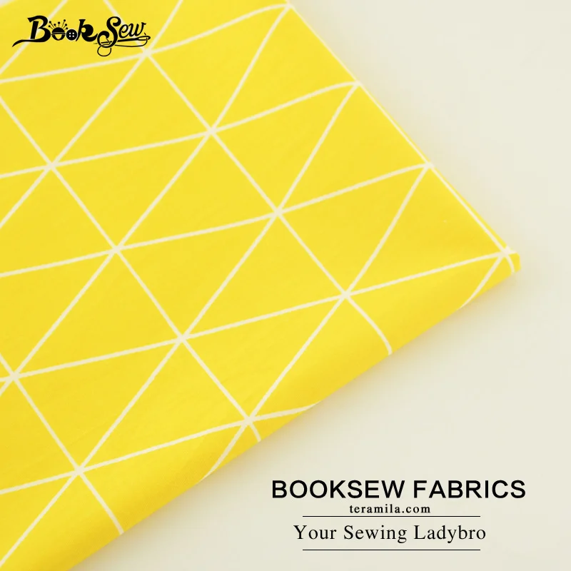 Booksew хлопчатобумажная саржевая ткань желтая ткань для шитья треугольная дизайнерская стеганая ткань для детского скрапбукинга кукла домашний текстиль для подушек