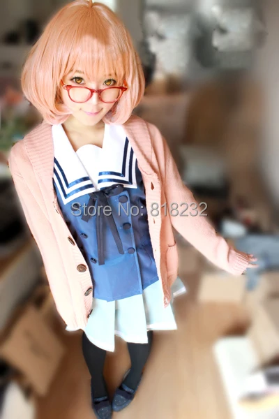 Kyokai no kanata Kuriyama Mirai кардиган свитер Трикотажное изделие Топы пальто униформа наряд