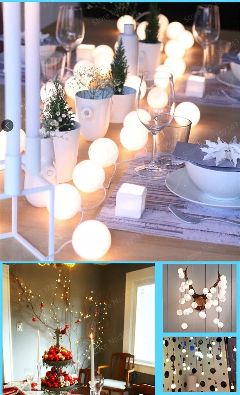 5 м Led Рождество открытый водонепроницаемый 5 см большой Глобус гирлянды освещение шар освещение украшение Сад Квадратный H-03