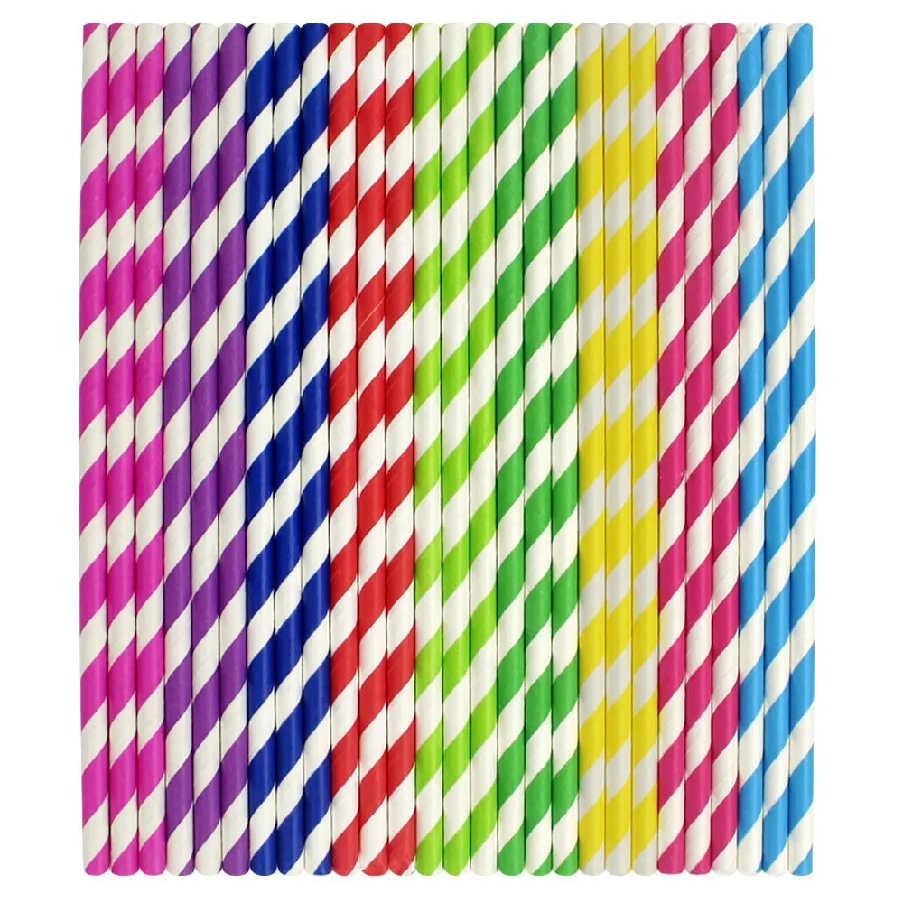 

Free Shipping 500pcs(25pcs/pack) Striped Paper Straws For Carious Drinking Decorations Parties Birthday Parties Weddings etc.
