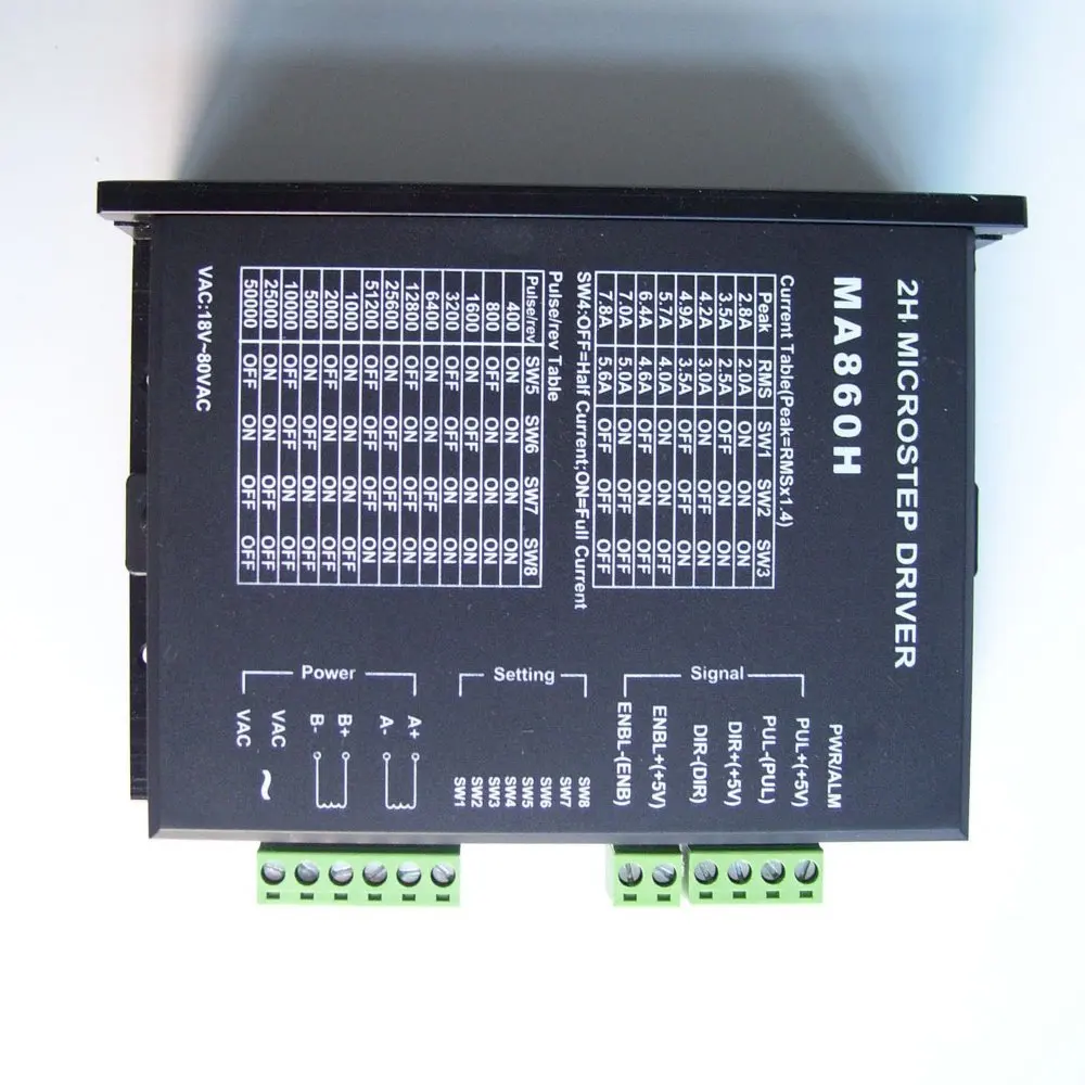 MA860H чпу шаговый мотор драйвер платы контроллер для NEMA 23/34/42 2,0-7.8A AC18-80V или DC24-110V 2/4 фазы