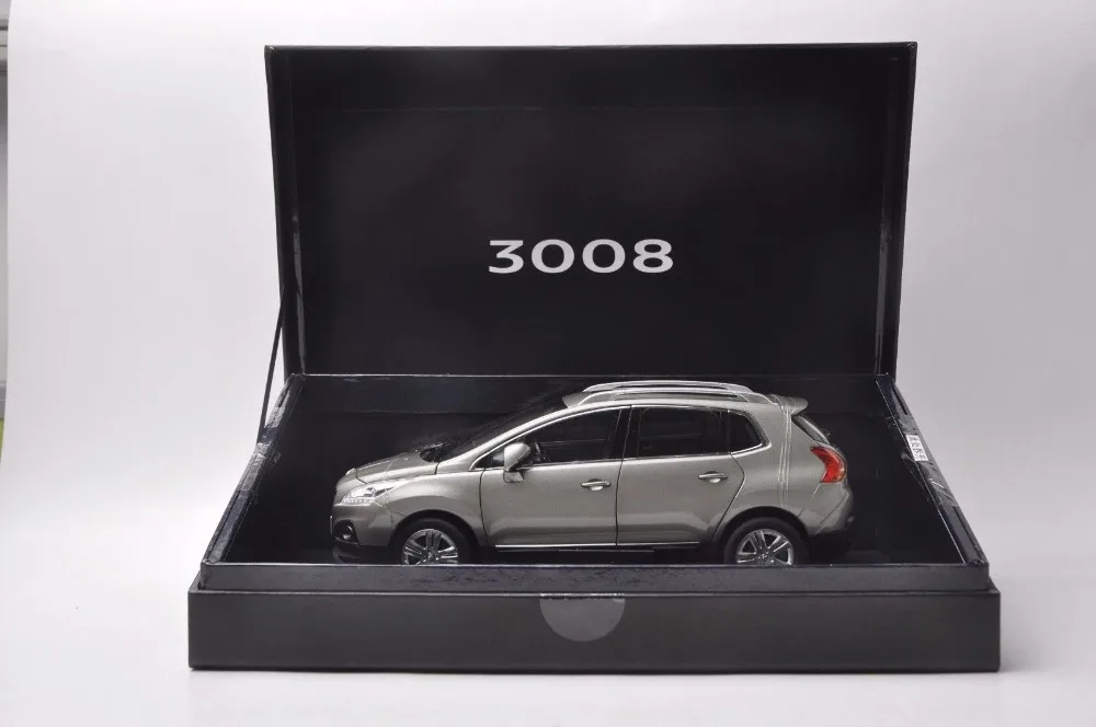 1:18 литая под давлением модель для peugeot 3008 2013 Серый внедорожник сплав игрушечный автомобиль миниатюрная коллекция подарок
