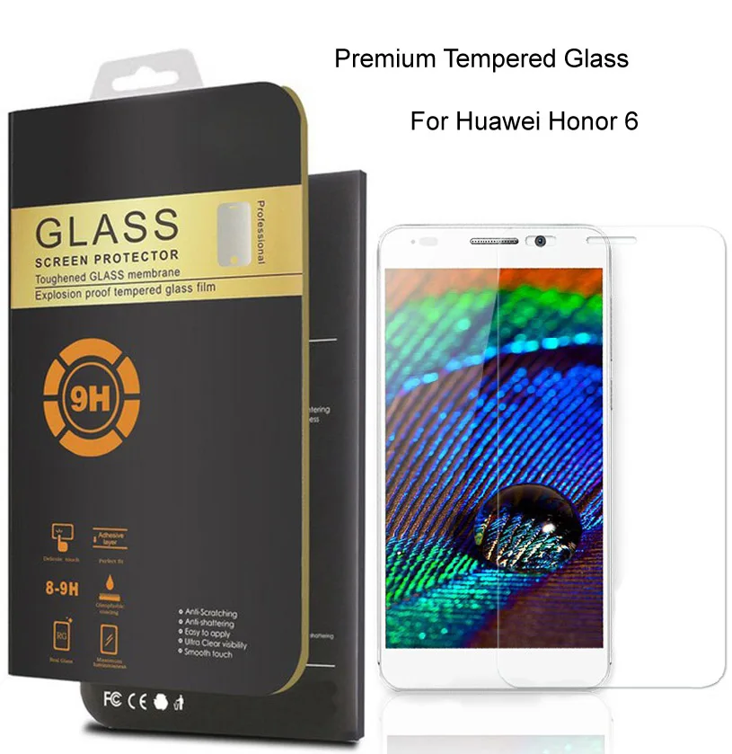 Закаленное стекло 0 26 мм Защитная пленка для экрана ЖК дисплея Huawei Honor 6 7 4X 4C G8 P6 P7