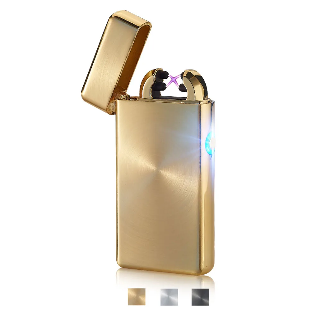 

3PCS Metal Windproof Cigarette Lighter Electric Pulse Double Arc Lighter Electric Plasma USB Charging Cigar Smoking Lighter