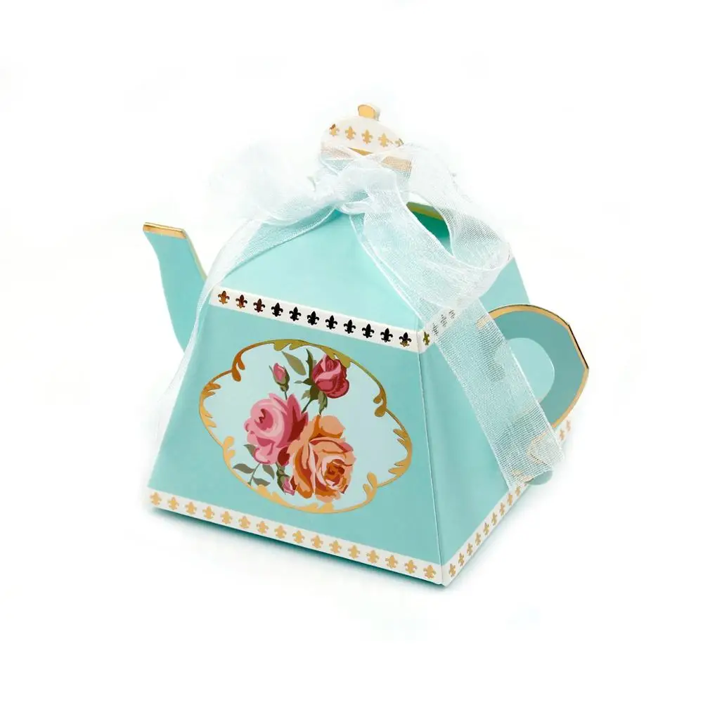 Blue Teapot FENGRISE 10 шт бумажная коробка для конфет в форме коляски для дня рождения украшения подарочные коробки для детей Для мальчиков и девочек свадебные сувениры - Цвет: Blue Teapot