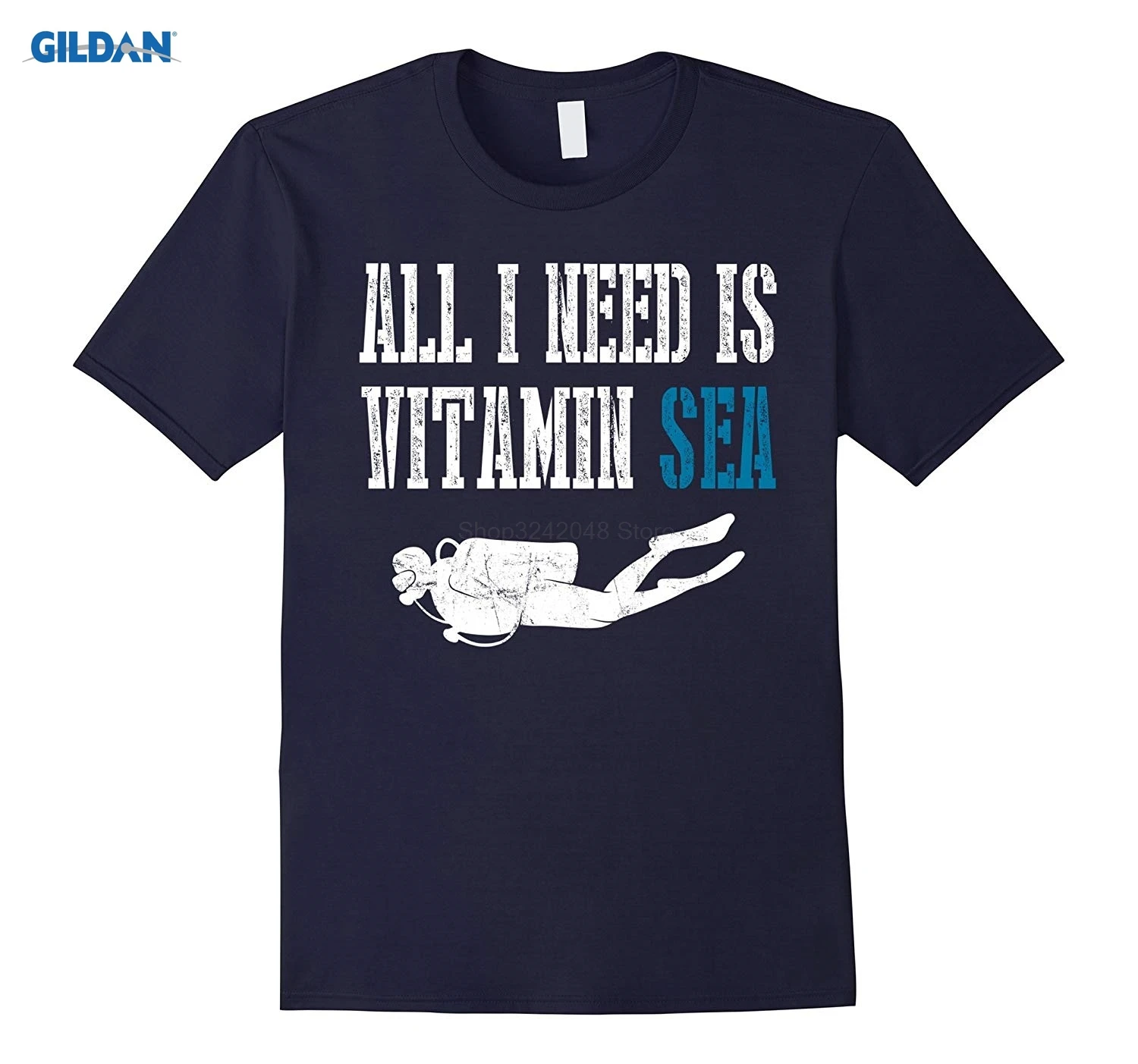 GILDAN All I need is витамин море-забавная морская футболка для дайвинга летняя модная