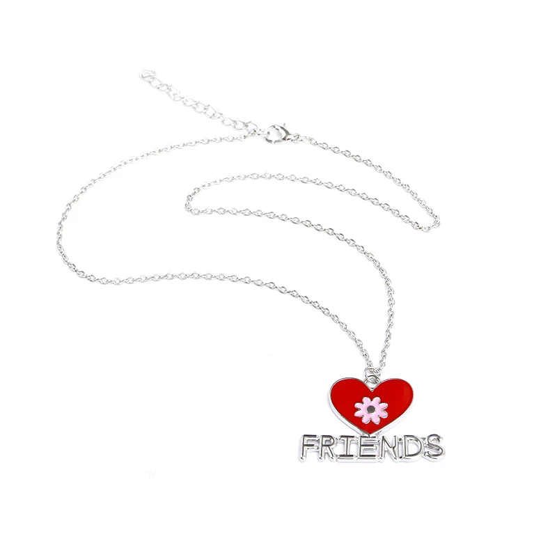 2 шт./компл. красное сердце Эмаль BFF ожерелья для девочек лучшие друзья навсегда