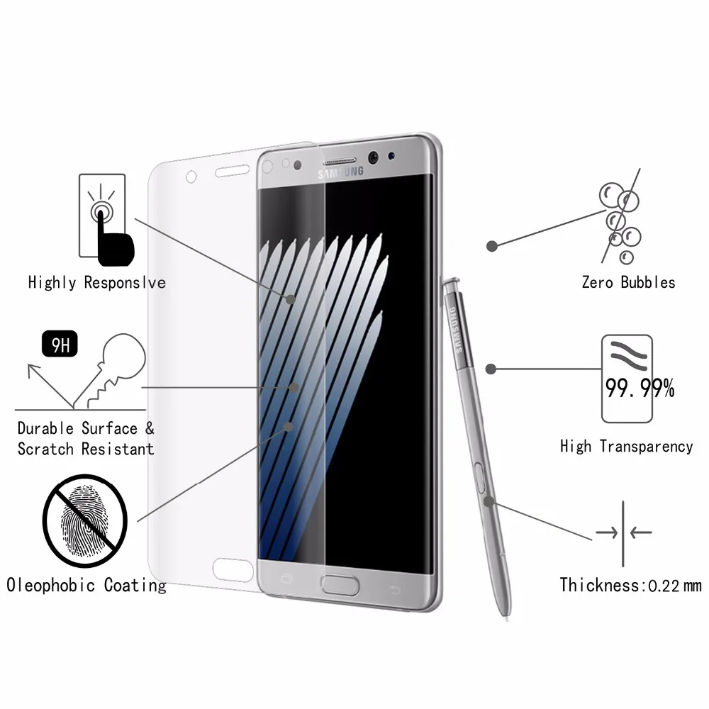 10 шт/FEBIDEA 3D изогнутая полная крышка Закаленное стекло протектор экрана для Samsung