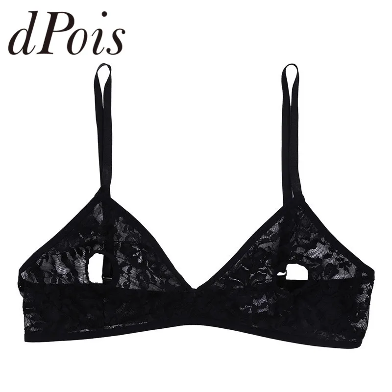 

Womens Sexy Lingerie Soft Lace Floral Sheer Nipple Hollow out Bralette Wire-free Unlined Bra Sexy Bra Tops Hot Erotic Lingerie