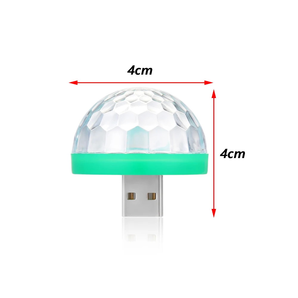 Горячая светодиодная автомобильная USB RGB лампа атмосферный свет DJ мини цветная