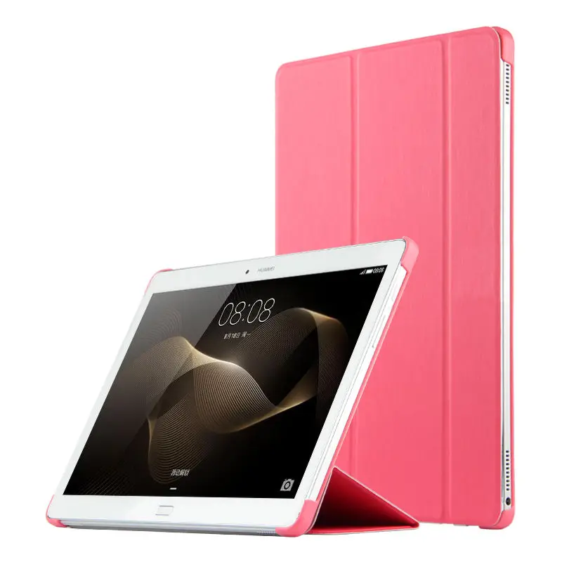 pink Чехол для huawei MediaPad M2 10,0 чехол 10,1 M2 10 Smart Cover из искусственной кожи защитный планшеты M2-A01M A01L A01w A01M полиуретановый чехол - Цвет: pink