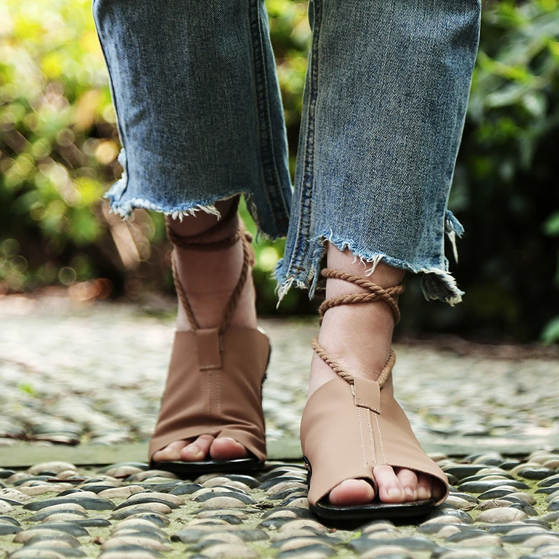 Zapatos Mujer Летние босоножки женская обувь на плоской подошве с ремешком щиколотке