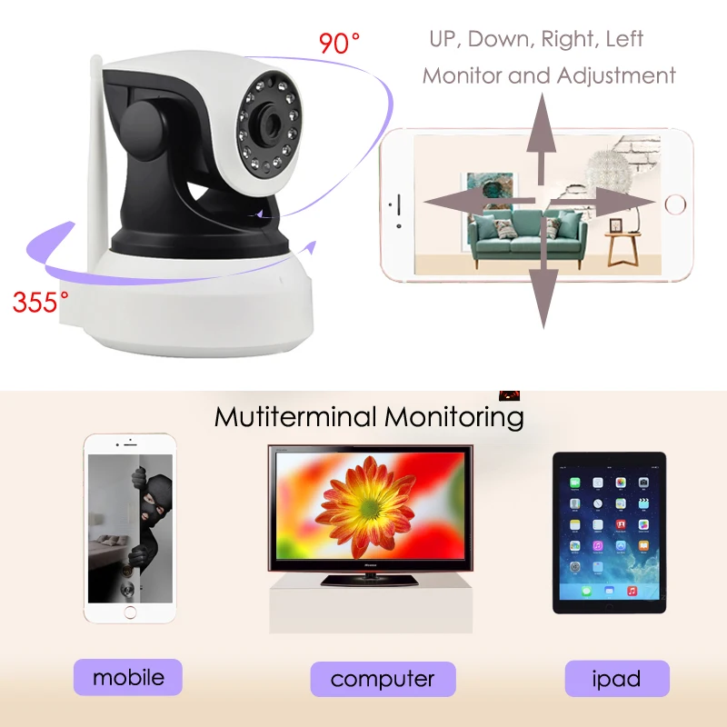 HD 1080P IP Wi-Fi беспроводная камера со встроенной батареей, запись видео наблюдения, PTZ CCTV Onvif P2P двухсторонняя аудио панорама 355 ночного видения