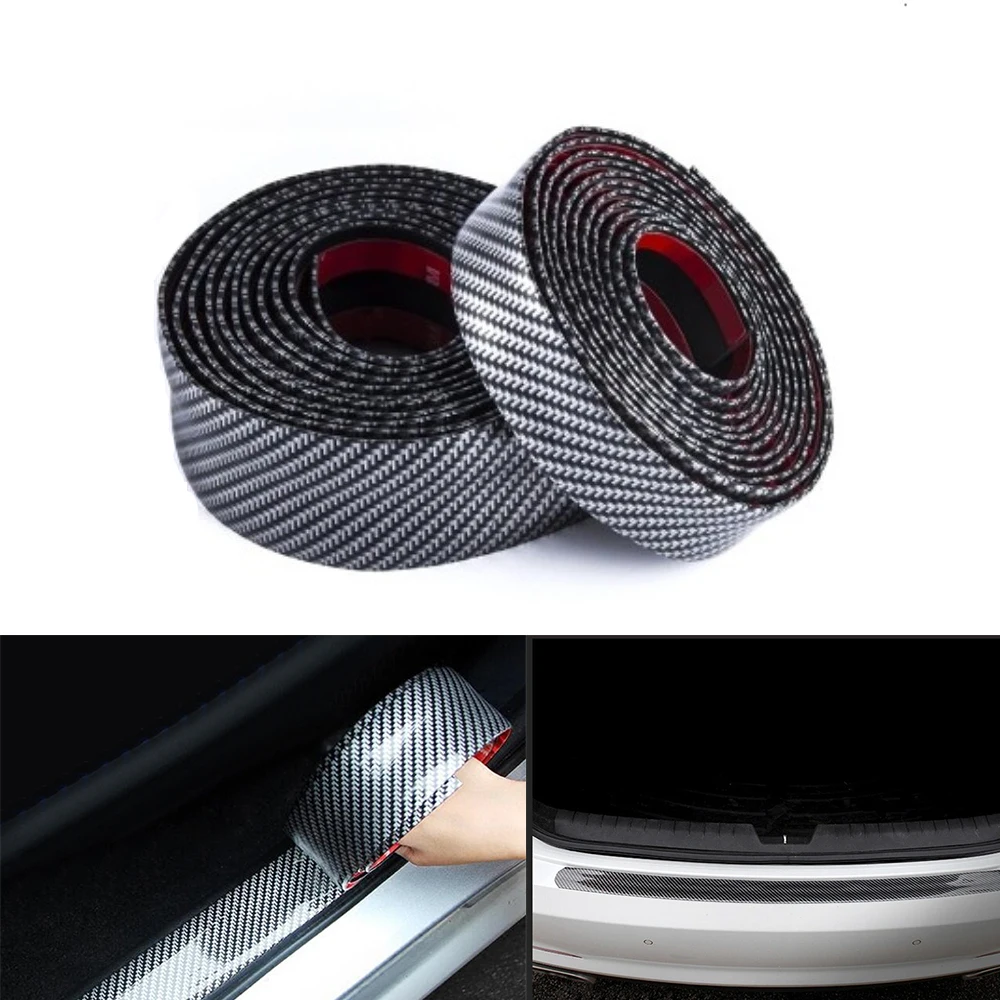 Стикеры для автомобиля из углеродного волокна и резины Стайлинг защита порога