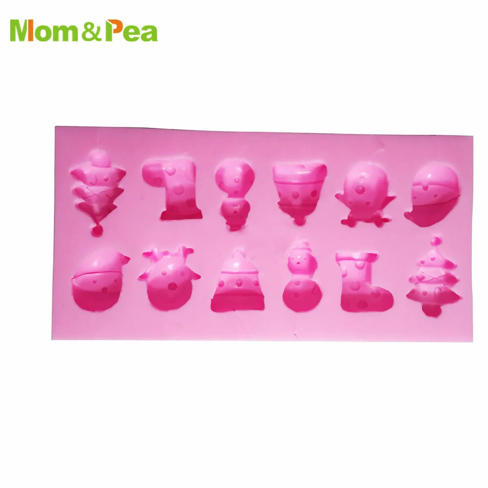 

Mom&Pea MPA0782 Christmas Related Shaped Silicone Mold Cake Decoration Fondant Cake 3D Mold Food Grade