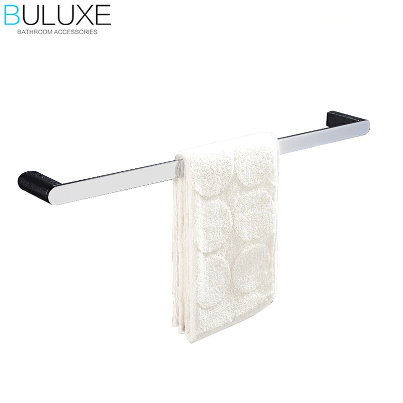 BULUXE латунь аксессуары для ванной комнаты вешалка полотенец Держатель Chrome