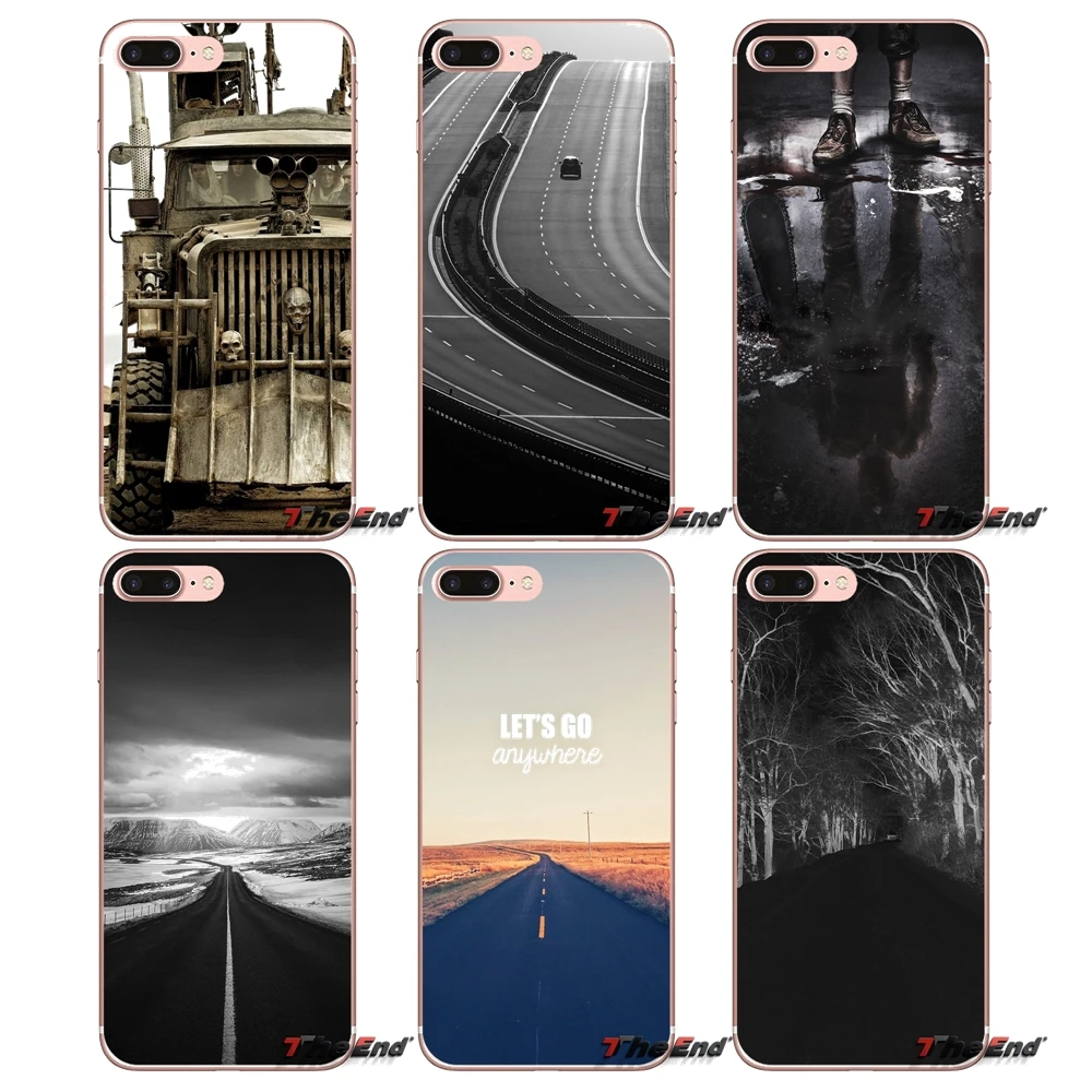 Силиконовый чехол для iPhone X 4 4S 5 5S 5C SE 6 6S 7 8 Plus Samsung Galaxy J1 J3 J5 J7 A3 A5 2016 2017 Black Road Go anywhere |
