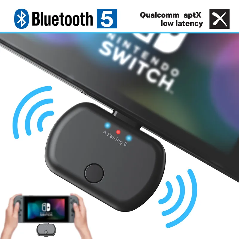 Мини беспроводной аудио адаптер для Nintendo Switch & PC с двойной связью Поддержка Bluetooth 4