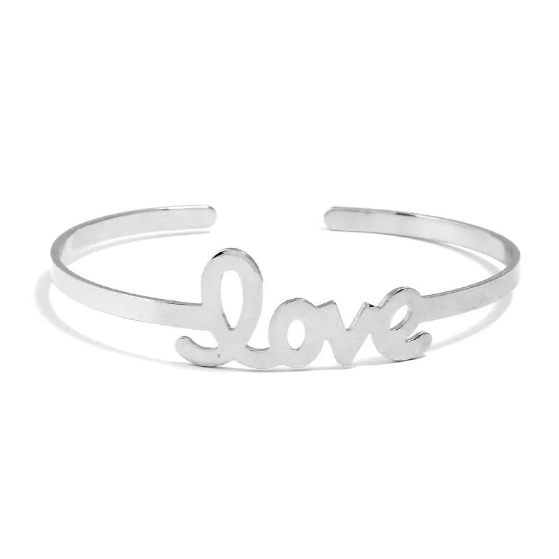 8SEASONS Copper Open Cuff Bangles Bracelets Gold Dull SilverColor Message &quot LOVE Fashion Jewelry 6cm(2 3/8&quot) Dia. 1 Piece|Браслеты| |