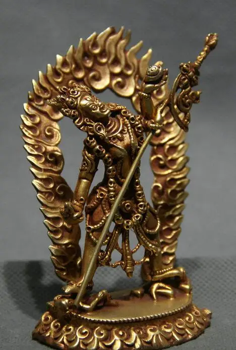 9.5 СМ Старый Тибет Храм Бронзовый Свинка Дакини Ваджрайогини Ваджраварахи Статуя