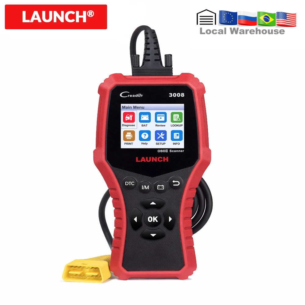 LAUNCH CR3008 автомобильный аккумулятор сканера OBD Автомобильный диагностический инструмент код ридер ODB2 сканер OBDII OBD двигатель X431 Creader 3008
