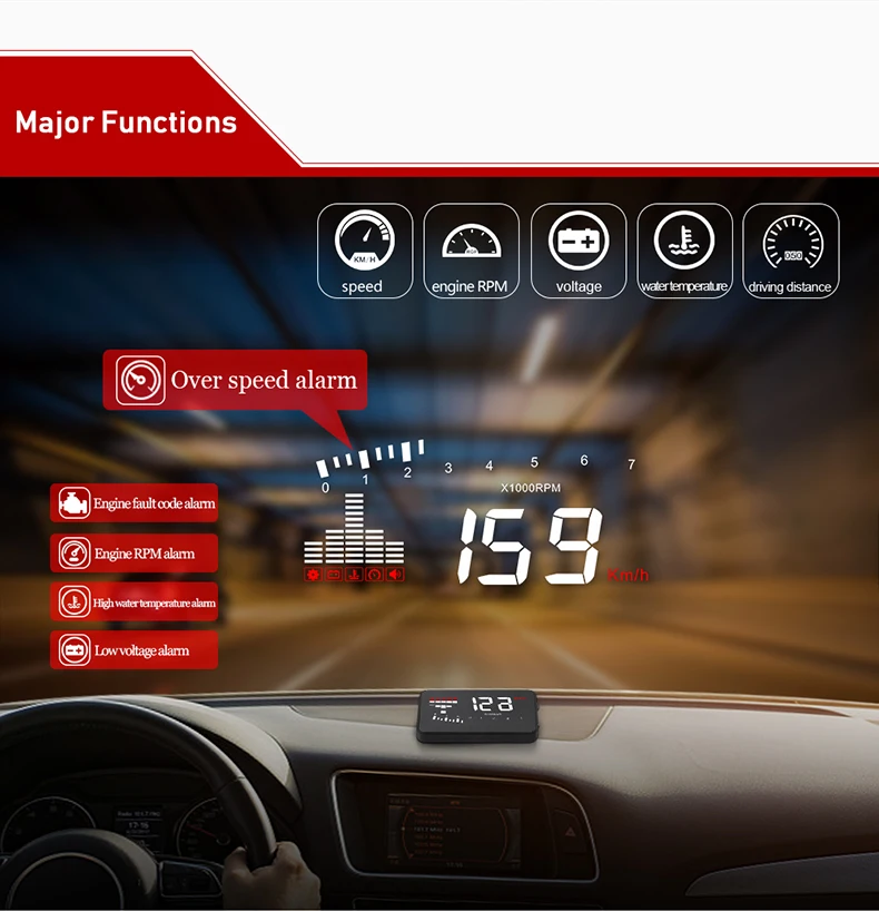 YASOKRO Универсальный X5 HUD Дисплей Автомобильный gps автомобильный Стайлинг OBD2 цифровой спидометр превышение скорости сигнализации лобовое стекло проектор