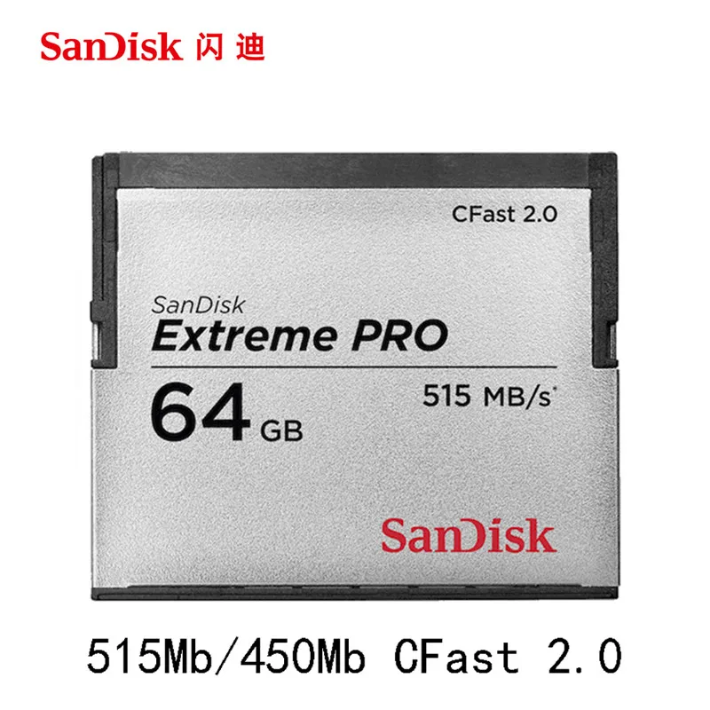 CFSP-064G SanDisk Экстремальный Pro CFast2.0 CF карта 128 Гб 64 Гб 515MBS карта памяти 64 128 Гб флэш-карты памяти Carte Memoire CF для камеры - Емкость: CFSP-064G