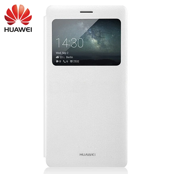 White Чехол-книжка для huawei mate S, чехол с умным окошком, роскошный чехол для huawei mate S из искусственной кожи, защитный чехол-подставка для сна - Цвет: White