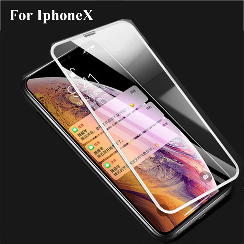 Черное ультратонкое закаленное стекло 9H для iphone X XS iphoneXS iphonex Защитная пленка