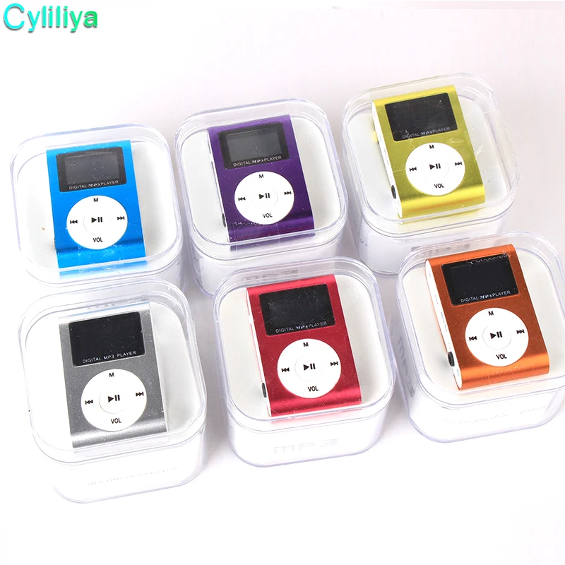 Металлический ЖК экран mp3 плеер портативный мини MP3 с зажимом и слотом для Micro TF/SD +