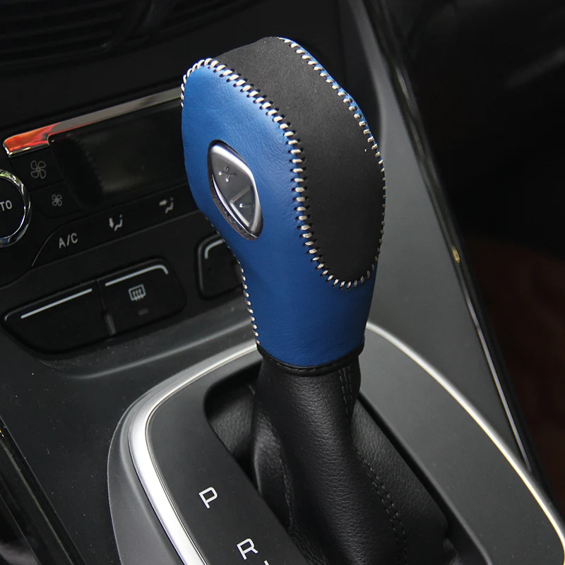 Кожаная ручка переключения передач LS AUTO Genine чехол для Ford Focus KUGA 2012 автомобильные