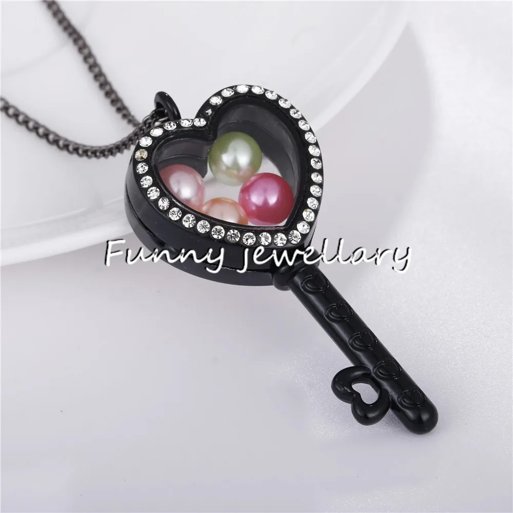 Живые памятный Подвесной Ожерелье с медальоном ключ Кристальный медальон кулон